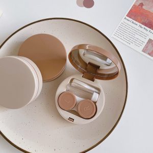 Round Contact Lens Case Travel Kit
